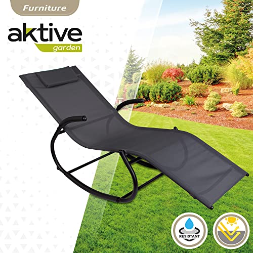 AKTIVE 61061 - Schaukelstuhl im Außenbereich mit Kissen, Maße: 60 x 172 x 75 cm, Kapazität 1 Person, robust mit UV50-Schutz, Hängematte für Gartenmöbel, Gartenmöbel - 4