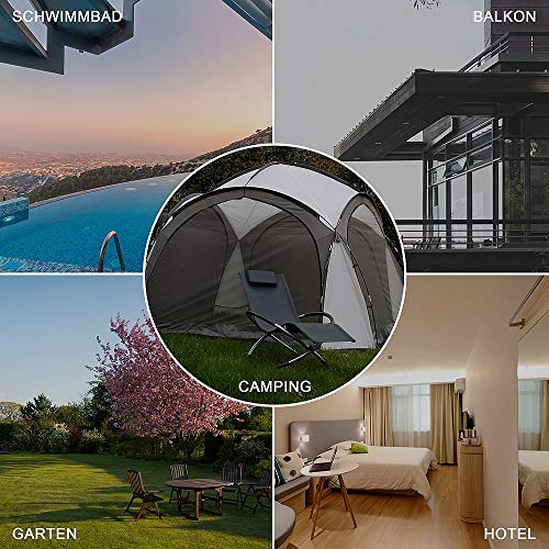 Melko Schaukelliege Liegestuhl klappbar 200kg Schwingliege Gartenliege Sonnenliege Relaxliege - atmungsaktiv, witterungsbeständig und pflegeleicht - Farbauswahl (Anthrazit) - 5