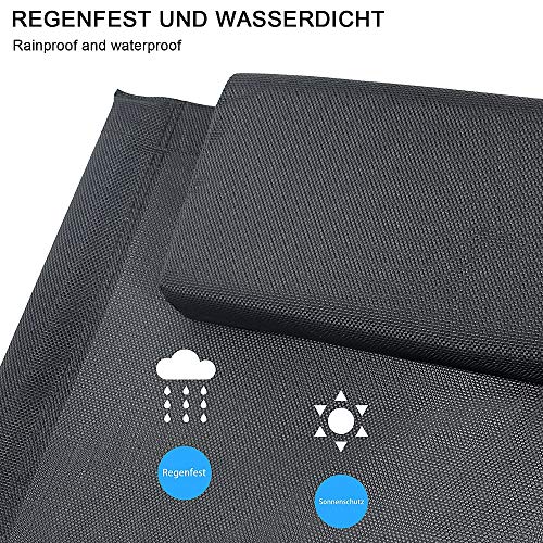 Melko Schaukelliege Liegestuhl klappbar 200kg Schwingliege Gartenliege Sonnenliege Relaxliege - atmungsaktiv, witterungsbeständig und pflegeleicht - Farbauswahl (Anthrazit) - 8