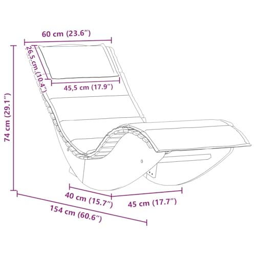 vidaXL Schaukelliege mit Auflage Massivholz Akazie - 3