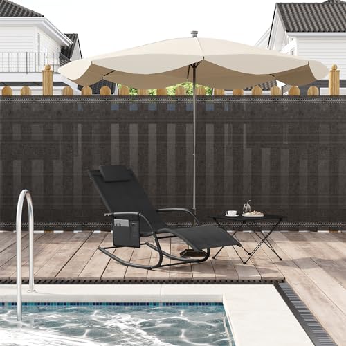 WOLTU Liegestuhl Sonnenliege wetterfest, Gartenliege Schwungliege Outdoor, Relaxsessel Garten bis 150 kg, Relaxliege mit Abnehmbarer Kopfstütze, für Garten und Balkon, Schwarz - 9