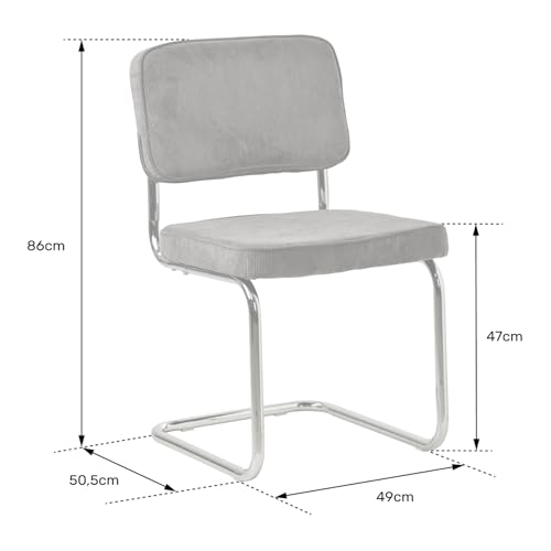 Happy Garden Satz von 2 Freischwinger-Stühlen in terracottafarbenem Cord Maria - 3