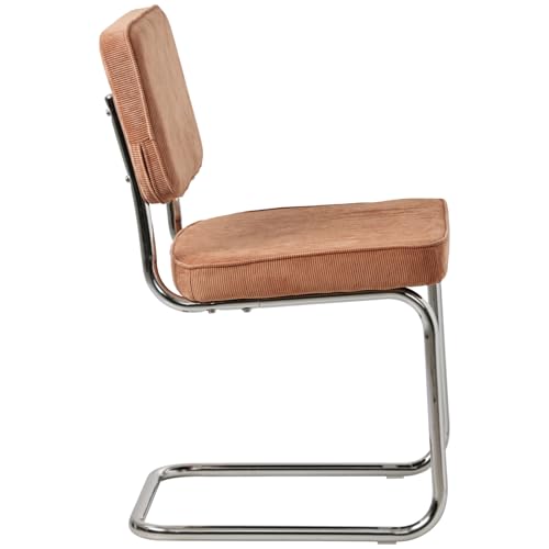 Happy Garden Satz von 2 Freischwinger-Stühlen in terracottafarbenem Cord Maria - 4