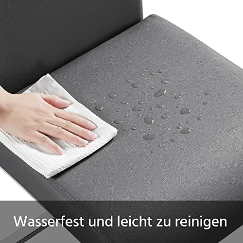 Yaheetech Esszimmerstühle 2er Set Esszimmerstuhl Schwingstuhl Freischwinger, 135 kg belastbar dunkelgrau Kunstleder - 7