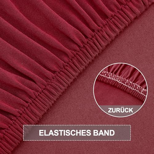 Yugarlibi Stuhlhussen 4er Set Stretch Stuhlhussen Schwingstuhl Elastische Hussen Stuhlbezug Abnehmbarer Waschbarer Stühle Schutz für Küche Restaurant Hotel Bankett Hochzeit (Bordeaux, 4 Stück) - 7