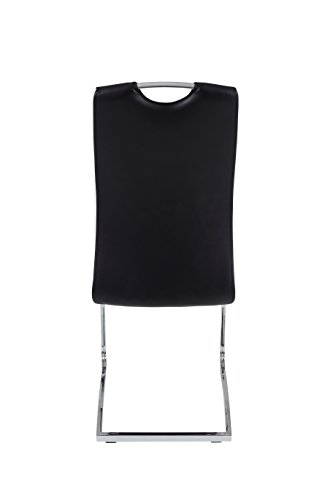 Hela Tische, 4er Set Schwingstuhl Tabea, Kunstleder Schwarz-Weiß, Griffloch, Metallgestell Chrom, 43 x 61 x 99 cm - 8