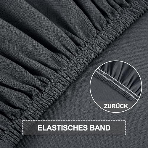 Yugarlibi Stuhlhussen 6er Set Stretch Stuhlhussen Schwingstuhl Elastische Hussen Stuhlbezug Abnehmbarer Waschbarer Stühle Schutz für Küche Restaurant Hotel Bankett Hochzeit (Dunkelgrau, 6 Stück) - 8