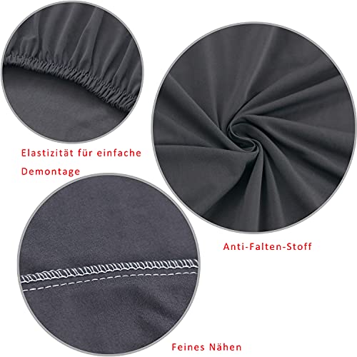 MOLVCE Hussen für Stühle 4er Set Stretch Stuhlhussen Universal Stuhlhusse aus Polyester Stuhlbezug für Esszimmer, Hotel, Bankett, Partys Deko, Hochzeit, Dunkelgrau - 4