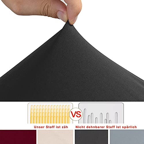 MOLVCE Hussen für Stühle 4er Set Stretch Stuhlhussen Universal Stuhlhusse aus Polyester Stuhlbezug für Esszimmer, Hotel, Bankett, Partys Deko, Hochzeit, Dunkelgrau - 5