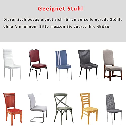 MOLVCE Hussen für Stühle 4er Set Stretch Stuhlhussen Universal Stuhlhusse aus Polyester Stuhlbezug für Esszimmer, Hotel, Bankett, Partys Deko, Hochzeit, Dunkelgrau - 7