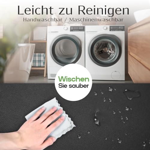 Alishomtll PU Stuhlhussen 4er/6er Set Leder Stretch Stuhlbezug wasserdicht Elastische Esszimmer Stuhlbezüge Universell Waschbarer Stühle Schutz für Küche Restaurant Hotel Hochzeit (Schwarz, 4 Stück) - 6