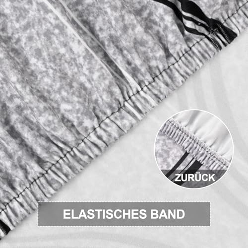 Alishomtll Stretch Stuhlhussen 4er/6er Set Grau Stuhlbezug Schwingstuhl Elastische Hussen Abnehmbarer Waschbarer Stühle Schutz für Esszimmer Restaurant Hotel Bankett Hochzeit (Grau Wellung, 4 Stück) - 7