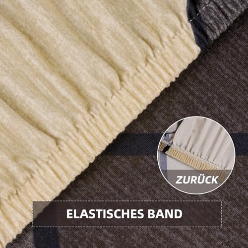 Alishomtll Stretch Stuhlbezug 4er/6er Set Stuhlhussen Schwingstuhl Elastische Stuhlhussen Abnehmbarer Waschbarer Esszimmerstühle Bezüge für Restaurant Hotel Bankett (Braun Geometrie, 4 Stück) - 7