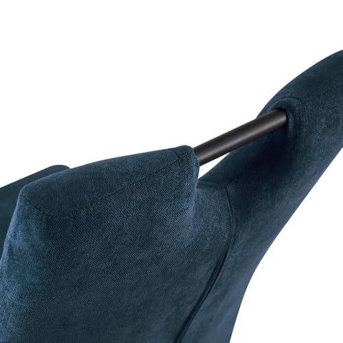 B&D home Esszimmerstühle Sofia 2er Set, Freischwinger Stühle Schwingstuhl für Esszimmer, Küche, Wohnzimmer, Büro, Retro Industrial modern Design, Webstoff Blau, 11125-BLAU-2 - 8