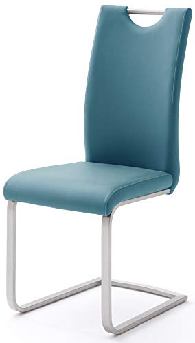 Robas Lund Esszimmerstühle 4er Set Blau-Petrol Schwingstuhl-Set, Stuhl bis 120 kg belastbar - 2