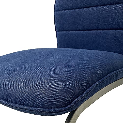 LEBENSwohnART 2tlg. Set Freischwinger Boston Blau Stuhl Esszimmerstuhl Wohnzimmerstuhl - 3