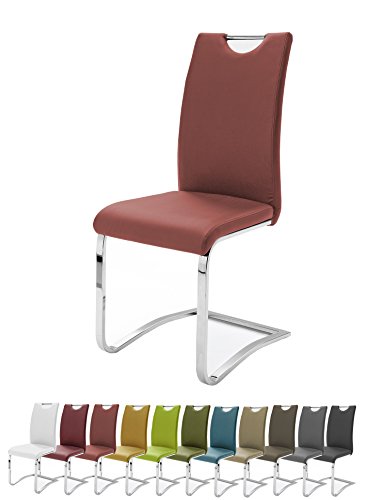 Robas Lund, Stuhl, Esszimmerstuhl, Schwingstuhl Köln, 4er Set, Rot, 57 x 43 x 100 cm - 5