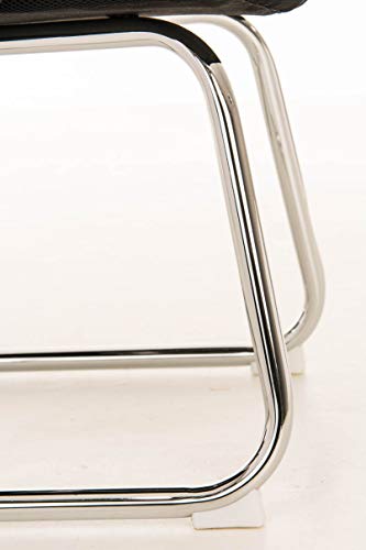 CLP Freischwinger Eureka I Polsterstuhl mit Stoffbezug I Rückenlehne mit Netzbezug I Esszimmerstuhl mit Metallgestell, Farbe:rot - 10