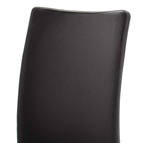 Robas Lund Esszimmerstuhl Leder Schwarz 2er Set, belastbar bis 130 kg, Schwingstuhl mit Rindsleder, Gestell Edelstahl, Komfortsitzhöhe - 6