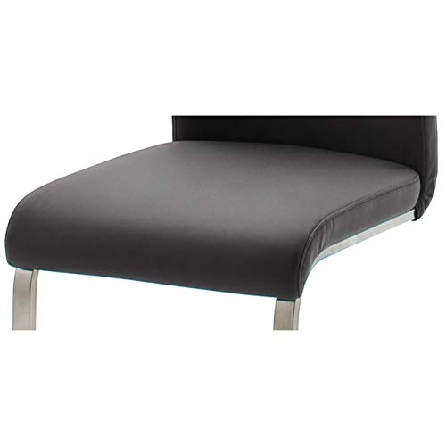 Robas Lund Esszimmerstuhl Leder Schwarz 2er Set, belastbar bis 130 kg, Schwingstuhl mit Rindsleder, Gestell Edelstahl, Komfortsitzhöhe - 7
