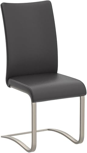 möbelando Schwingstuhl Stuhl Schwinger Esszimmerstuhl Freischwinger Echtleder Muvo II (2er Set) (Schwarz) - 4