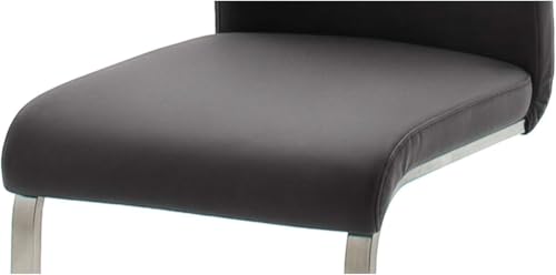 möbelando Schwingstuhl Stuhl Schwinger Esszimmerstuhl Freischwinger Echtleder Muvo II (2er Set) (Schwarz) - 6