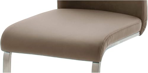 möbelando Schwingstuhl Stuhl Schwinger Esszimmerstuhl Freischwinger Echtleder Muvo II (2er Set) (Cappuccino) - 5
