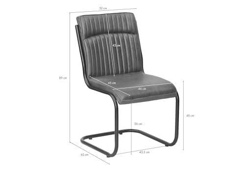 MASSIVMOEBEL24.DE Iron Label Freischwinger #03 52x62x89, Farbe:braun, Anzahl:1 Stück, Material:Echtleder - 3