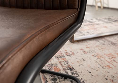 MASSIVMOEBEL24.DE Iron Label Freischwinger #03 52x62x89, Farbe:braun, Anzahl:1 Stück, Material:Echtleder - 8