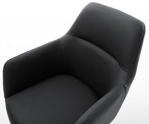 DELIFE Schwingstuhl Pejo-Flex Freischwinger flach Edelstahl Echt-Leder Schwarz Taschenfederkern - 5