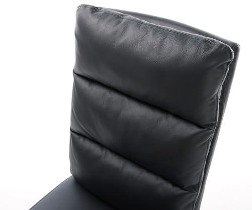 DELIFE Schwingstuhl Pela-Flex Freischwinger flach Schwarz Echt-Leder Schwarz Taschenfederkern - 5