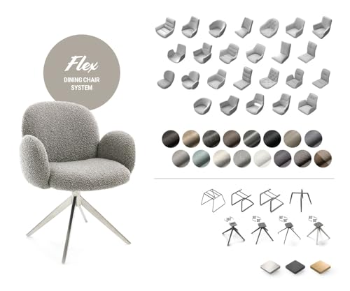 DELIFE Schwingstuhl Nube-Flex Freischwinger flach Edelstahl Echt-Leder Schlamm Taschenfederkern - 9