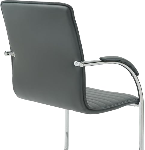 CLP Besucherstuhl Tira Kunstleder I Freischwinger Mit Gepolsterter Sitzfläche, Farbe:grau - 4