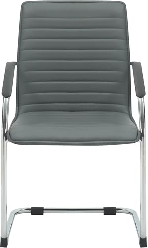 CLP Besucherstuhl Tira Kunstleder I Freischwinger Mit Gepolsterter Sitzfläche, Farbe:grau - 6