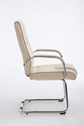 CLP XXL-Freischwinger Attila Mit Metallgestell Und Armlehne I Bürostuhl Mit Stoffbezug Und Polsterung I Bis 180 KG Belastbar, Farbe:Creme - 8
