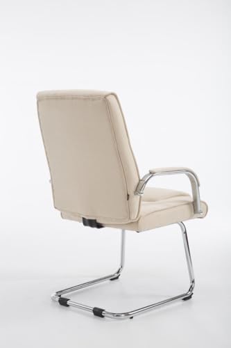 CLP XXL-Freischwinger Attila Mit Metallgestell Und Armlehne I Bürostuhl Mit Stoffbezug Und Polsterung I Bis 180 KG Belastbar, Farbe:Creme - 9