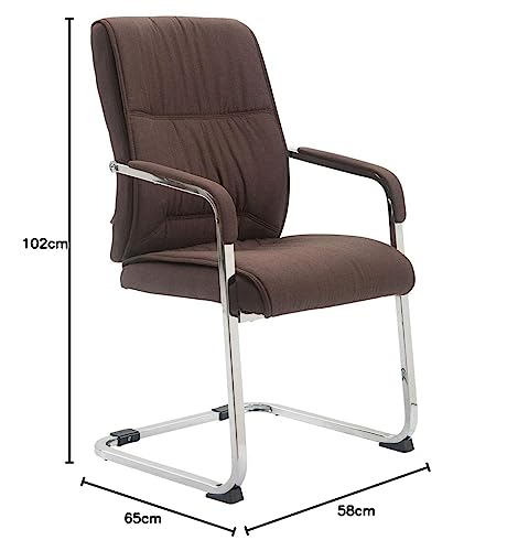 CLP XXL-Freischwinger Anubis Mit Gepolsterter Sitzfläche I Konferenzstuhl Mit Metallgestell Und Stoffbezug, Farbe:braun - 2
