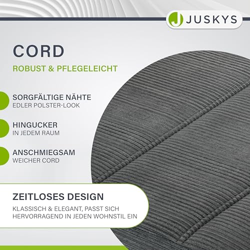 Juskys Freischwinger Schwingstuhl Vegas 4er Set - 4 Esszimmerstühle mit Rückenlehne, Küchenstühle aus Metall & Cord - Stühle modern für Esszimmer, Wohnzimmer & Küche - Grau - 5