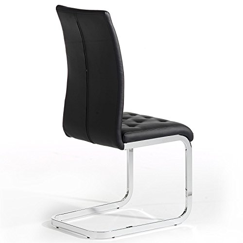 4er Set Esszimmerstuhl Schwingstuhl Freischwinger CHLOE Schwarz - 3