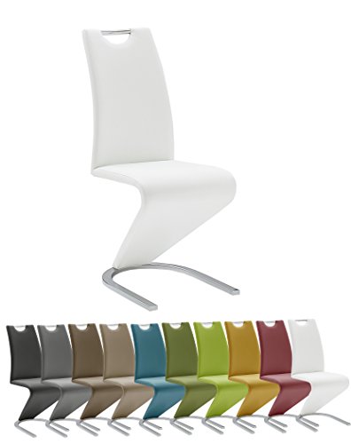 Robas Lund Schwingstuhl Amado, Esszimmer Stuhl mit Griff 2er Set, PU Lederlook, cappuccino -