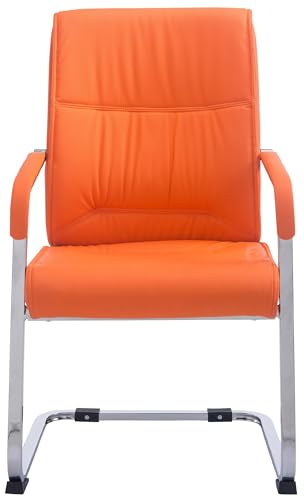 CLP XXL Freischwinger-Stuhl mit Armlehne ANUBIS belastbar bis 260 kg gepolstert orange - 3