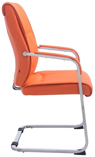 CLP XXL Freischwinger-Stuhl mit Armlehne ANUBIS belastbar bis 260 kg gepolstert orange - 4