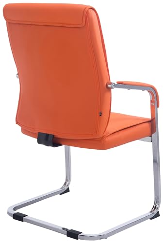 CLP XXL Freischwinger-Stuhl mit Armlehne ANUBIS belastbar bis 260 kg gepolstert orange - 5