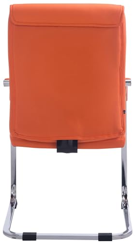 CLP XXL Freischwinger-Stuhl mit Armlehne ANUBIS belastbar bis 260 kg gepolstert orange - 6