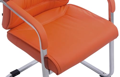 CLP XXL Freischwinger-Stuhl mit Armlehne ANUBIS belastbar bis 260 kg gepolstert orange - 7