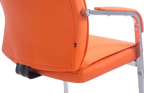 CLP XXL Freischwinger-Stuhl mit Armlehne ANUBIS belastbar bis 260 kg gepolstert orange - 8