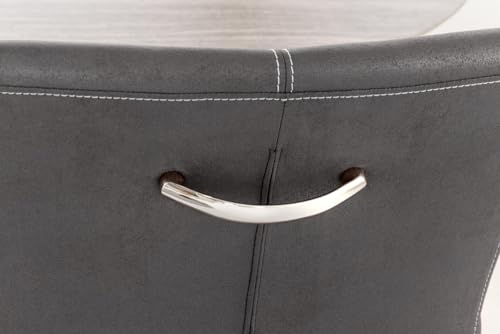 Freischwinger SAMSON mit Armlehnen Vintage Grau – gebürsteter Edelstahlrahmen - 6