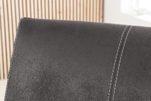 Freischwinger SAMSON mit Armlehnen Vintage Grau – gebürsteter Edelstahlrahmen - 9