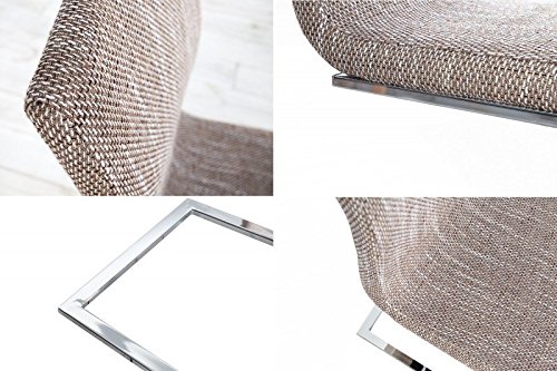 DuNord Design Stuhl Freischwinger RIVIERA coffee braun Chrom