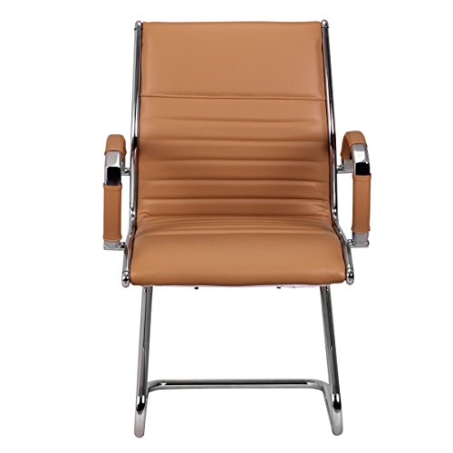 AMSTYLE Freischwinger SALZBURG Besucherstuhl Bezug Echt-Leder Caramel Schwingstuhl Visitor X-XL - 12
